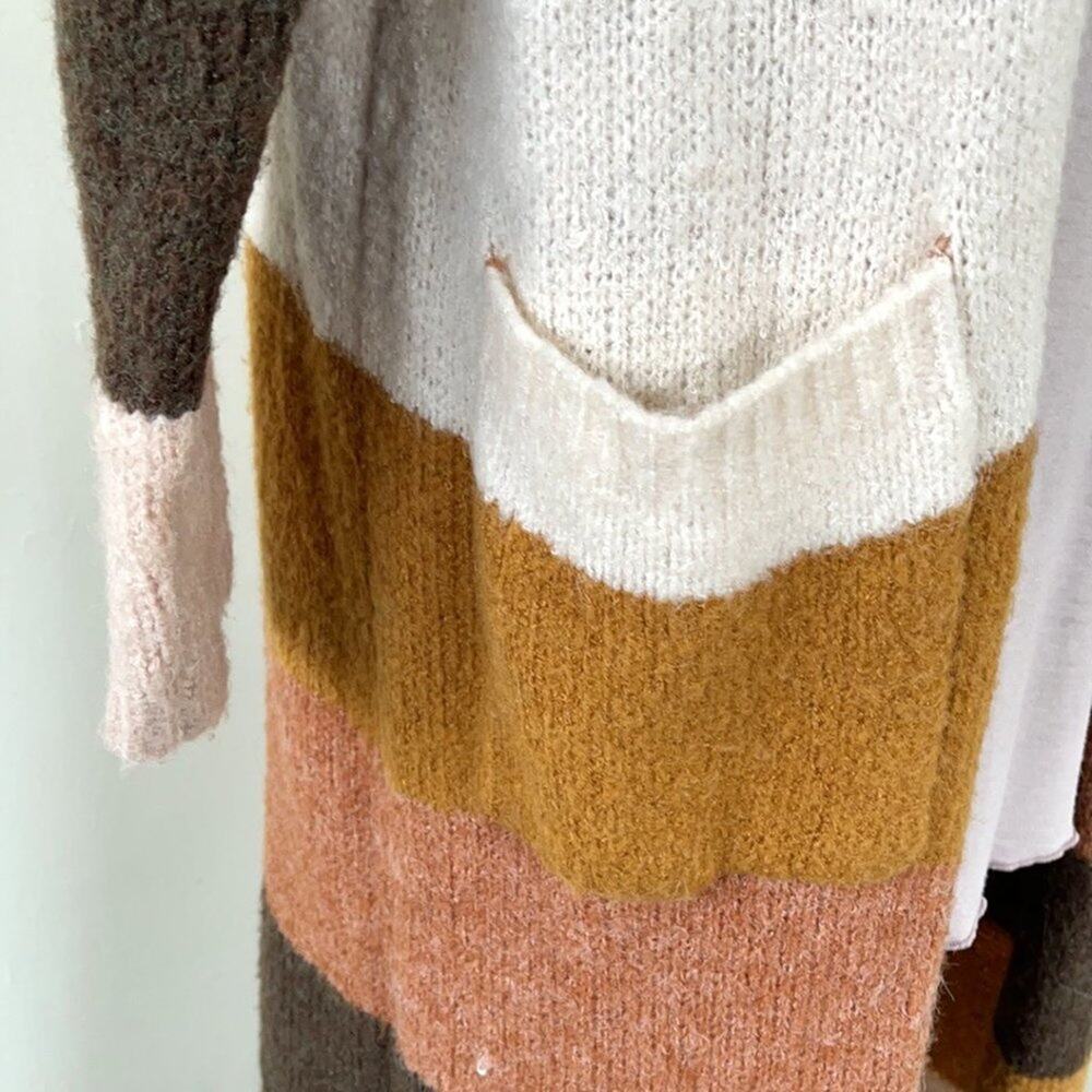 WISHLIST maxi cardigan stripped earth tones size M - Picture 6 of 10